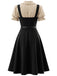 [Prévente] Robe noire à pois, col Claudine et ceinture Années 1940 - 3
