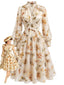 [Prévente] Robe jaune fleurie en mousseline années 1950