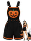 Salopette noir Halloween à citrouilles et poches Années 1960