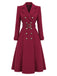 [Prévente] Manteau croisé ceinturé rouge vin années 1930
