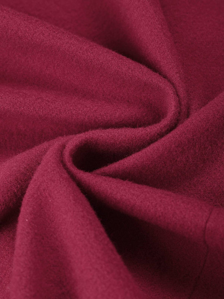 [Prévente] Manteau croisé ceinturé rouge vin années 1930