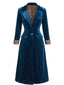 Manteau long velours revers léopard années 1950