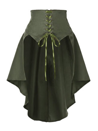 Jupe corset taille haute à laçage et ourlet asymétrique années 1980