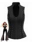 Top corset gothique noir col montant et laçage latéral années 70