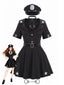 Ensemble mini-robe de policier noir années 50