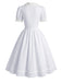 [Prévente] Ensemble corset à imprimé fleurs et robe blanche à nœud Années 1950 - 11