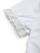 [Prévente] Robe blanche unie en dentelle à col V et nœud Années 1950 - 7