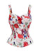 [Prévente] Ensemble corset à imprimé fleurs et robe blanche à nœud Années 1950 - 5