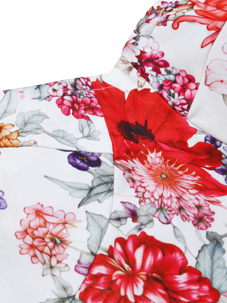 [Prévente] Corset à col carré et imprimé fleurs Années 1950 - 5
