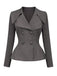 [Prévente] Ensemble 2 pièces gris foncé : top blazer et jupe années 1940