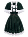 Ensemble robe bustier et cape de Noël en velours vert Années 1950 - 4