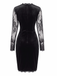 Robe moulante en velours à manches en dentelle Années 1960 - 5