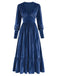 Robe en velours froncé à décolleté V profond et poignets ajustés Années 1970 - 8