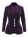 Veste violette en velours côtelé à col cranté Années 1950 - 2
