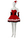 Ensemble robe de Noël rouge en velours à bordure en fourrure, flocons et nœud Années 1950 - 4
