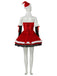 Ensemble robe de Noël rouge en velours à bordure en fourrure, flocons et nœud Années 1950 - 5