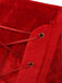 Ensemble robe de Noël rouge en velours à bordure en fourrure, flocons et nœud Années 1950 - 9