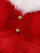 Ensemble robe de Noël rouge en velours à bordure en fourrure, flocons et nœud Années 1950 - 10