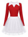 Ensemble de lutin rouge en velours et tulle à col à grelots Années 1980 - 2