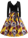 Robe à col rond, manches longues et imprimé Halloween Années 1940 - 11