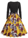 Robe à col rond, manches longues et imprimé Halloween Années 1940 - 12
