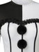 Robe noire et blanche de clown effrayant pour Halloween avec coiffe Années 1960 - 4