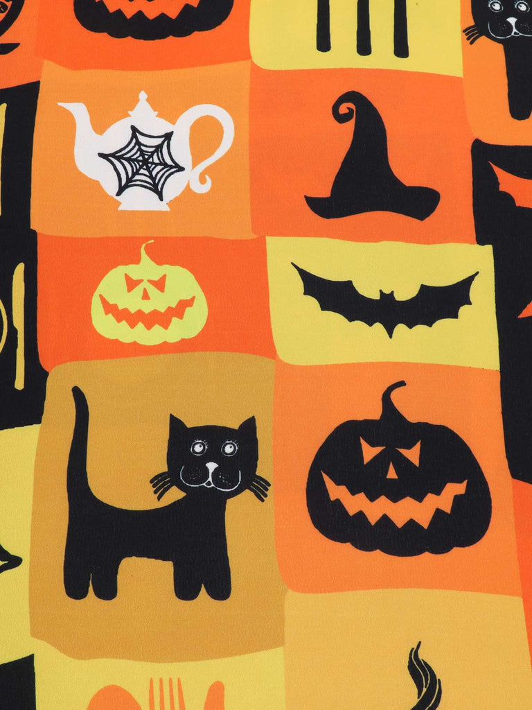 Robe col reine à lacets pour Halloween des années 1950