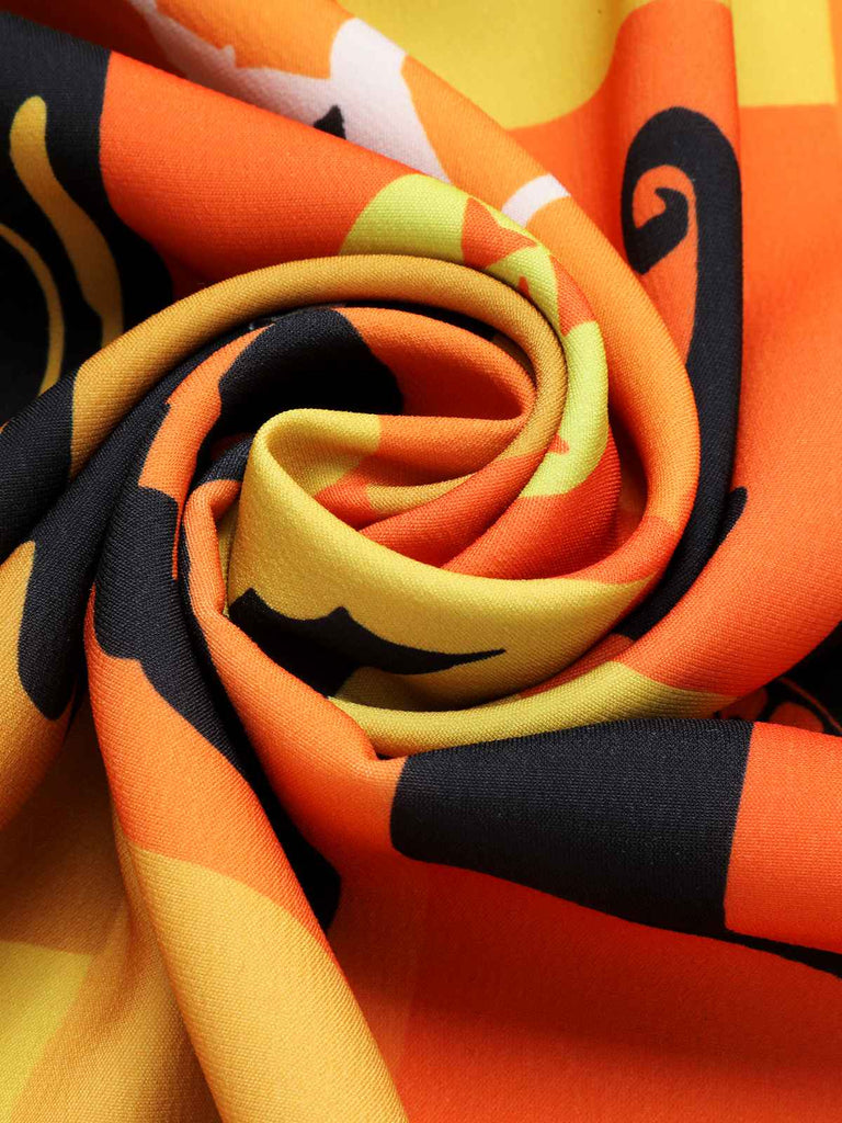 Robe col reine à lacets pour Halloween des années 1950