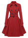 Manteau slim à revers couleur unie des années 1950