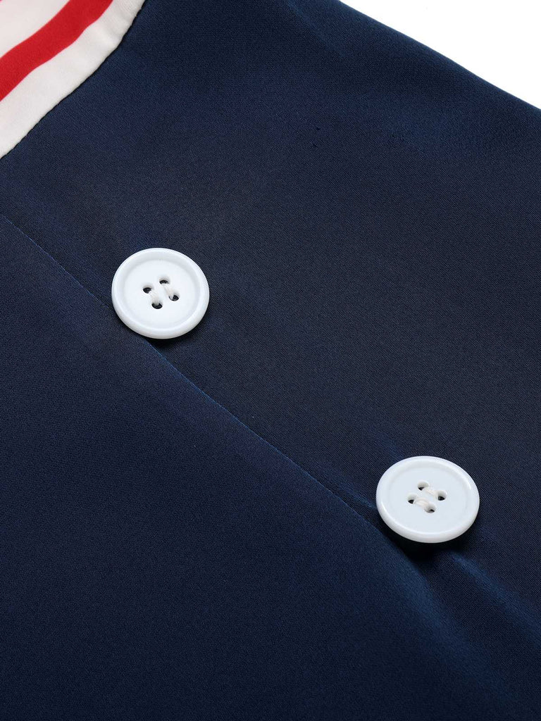 Robe dos nu à rayures et ceinture avec nœud des années 1960