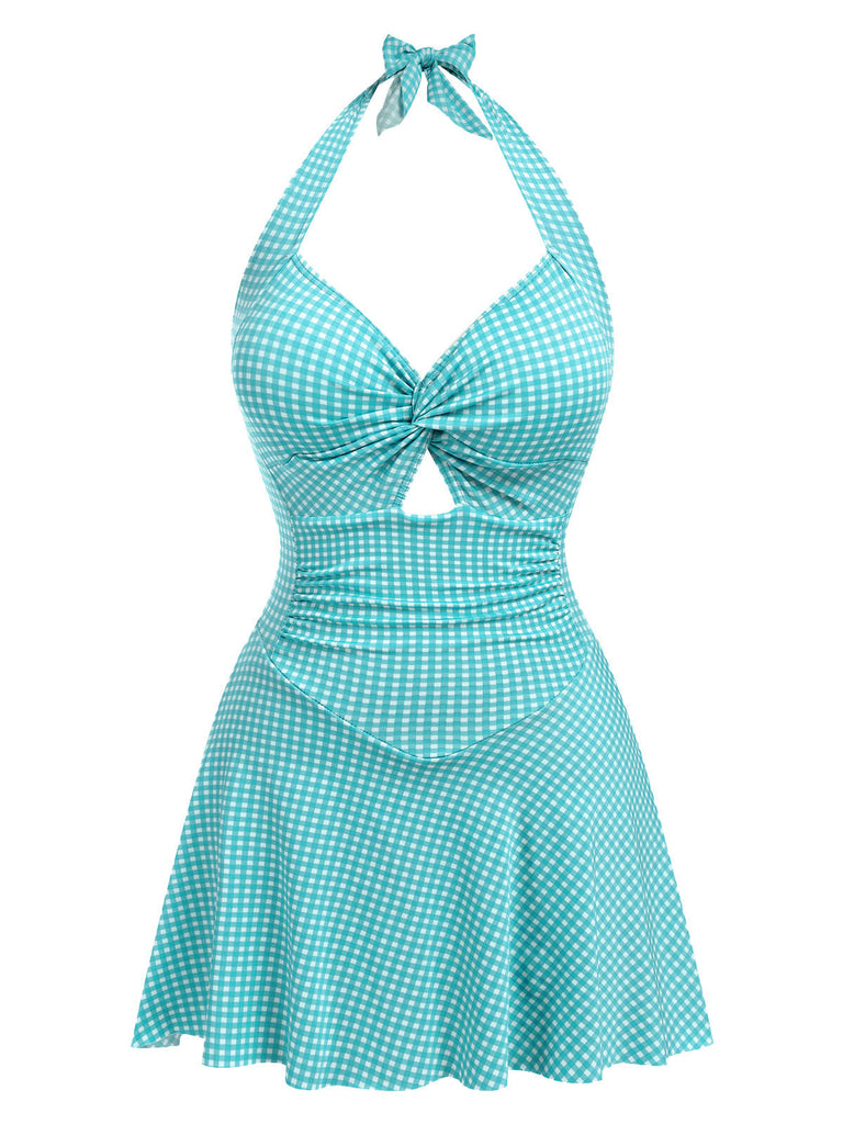 Maillot de bain une pièce rouge à carreaux des années 1930
