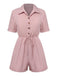 Combishort unie à lacets et col chemise des années 1950