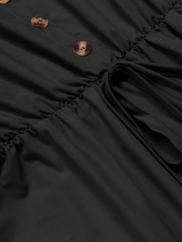 Combishort unie à lacets et col chemise des années 1950