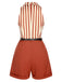 Combishort à revers rayé rouge brique des années 1940