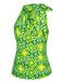 Haut sans manches à col noué et motif floral des années 1960