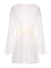 Cache-maillot blanc uni à taille creuse des années 1960