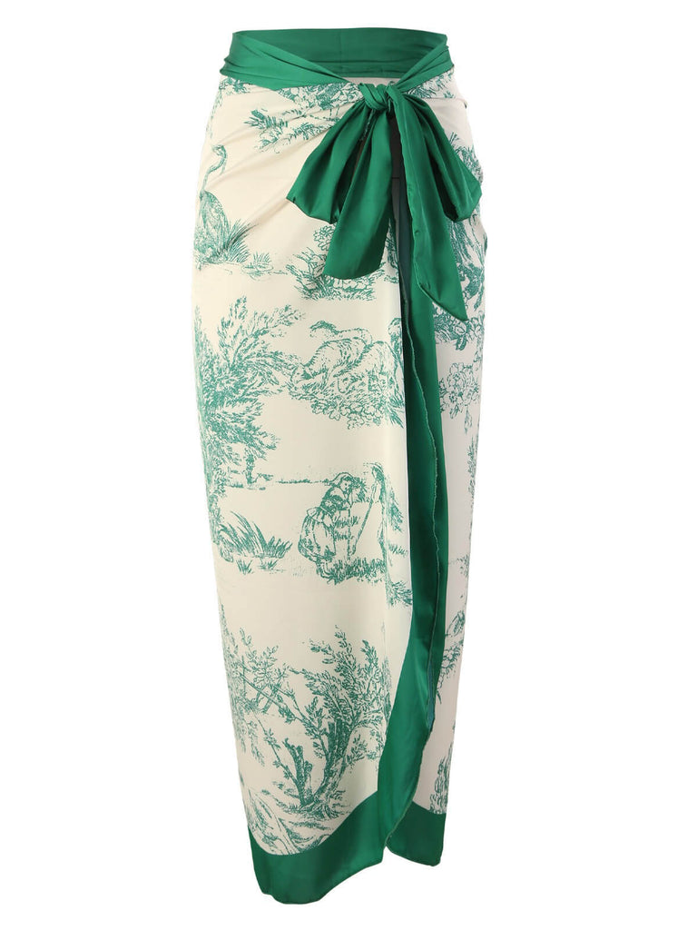 Maillot de bain et cache maillot floral à encre vintage des années 1960