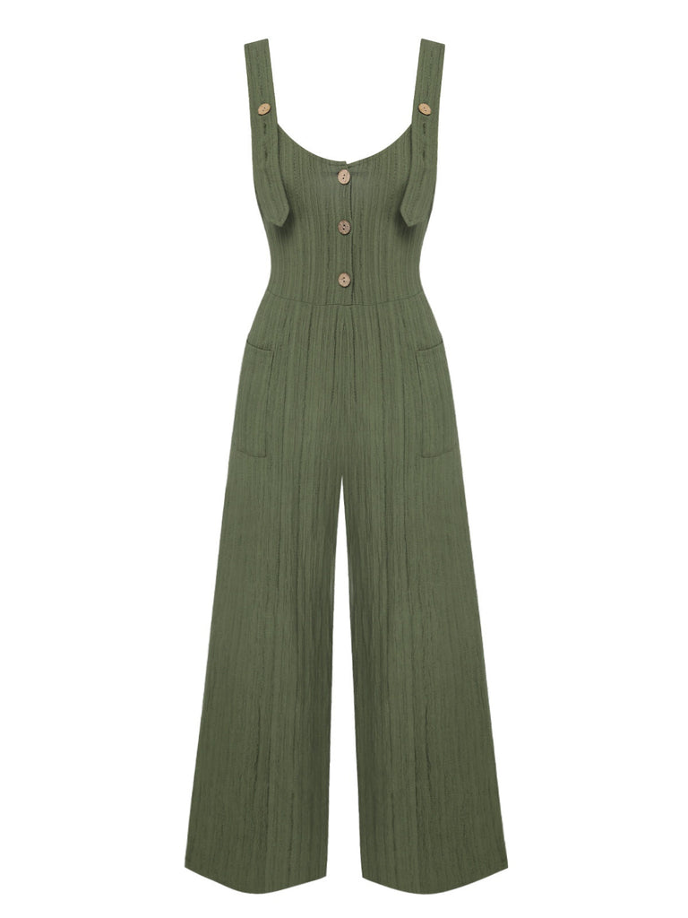 Combinaison plissée ample vert armée des années 1930 Nou