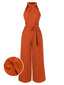 Combinaison torsadée unie orange rouge années 1930