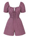 Combishort noire à manches bouffantes framboise des années 1950
