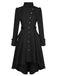 Manteau boutonné à col montant uni des années 1950