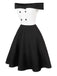 [Pré-vente] Robe patchwork noire à épaules dénudées des années 1950