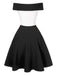[Pré-vente] Robe patchwork noire à épaules dénudées des années 1950