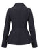 Veste croisée noire à volants et revers des années 1950