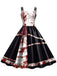 Robe d'Halloween doubles bretelles et roses sanglantes des années 1950