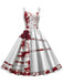 Robe d'Halloween doubles bretelles et roses sanglantes des années 1950