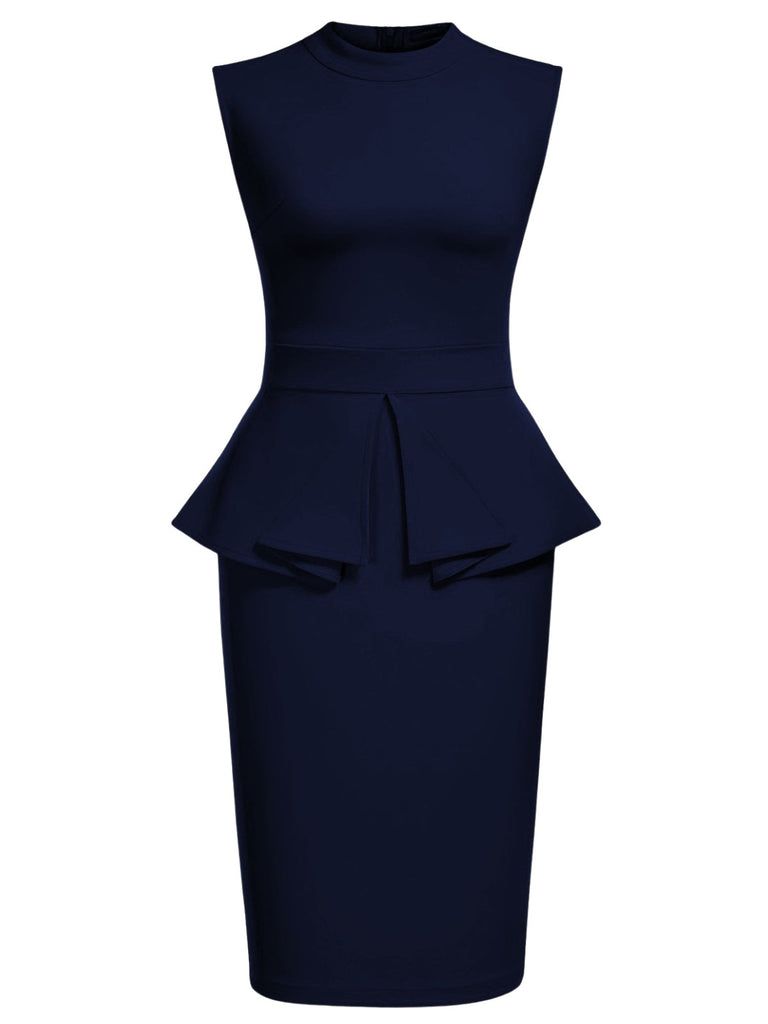 Robe cache-cœur sans manches à col rond et patchwork des années 1960