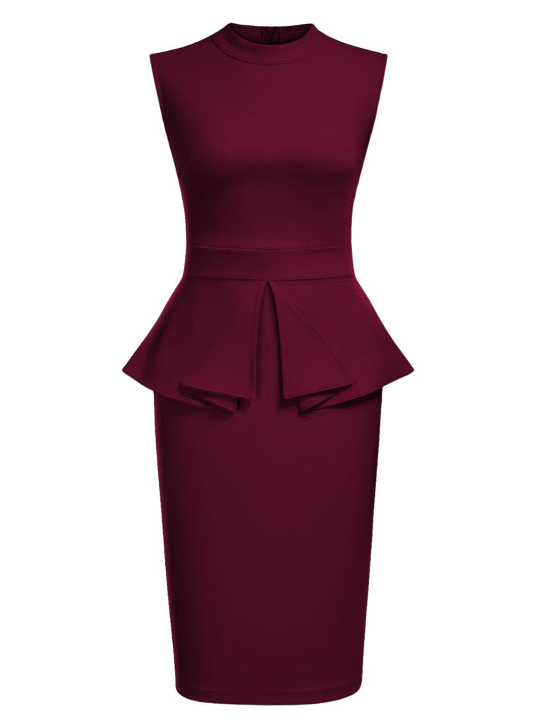 Robe cache-cœur sans manches à col rond et patchwork des années 1960