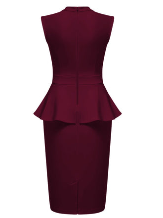 Robe cache-cœur sans manches à col rond et patchwork des années 1960