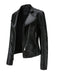 Veste en cuir à revers rouge solide des années 1980